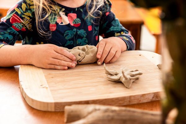 Children playing with clay